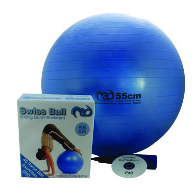 Fitness-Mad Swiss Ball, Pump and DVD (FBALLDVD75 - Swiss Ball/Pump/DVD 75cm)