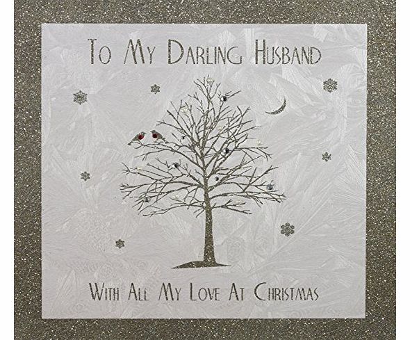 FIVE DOLLAR SHAKE  CHRISTMAS COUTURE RANGE `` To My Darling Husband `` Quality Large Handmade Christmas Card - LAT13