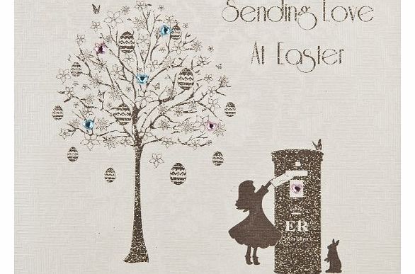 `` Sending Love At Easter `` Handmade Easter Card - PV6