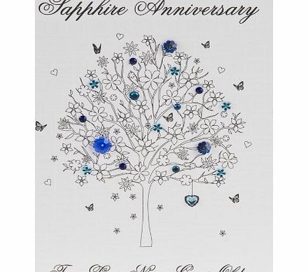FIVE DOLLAR SHAKE  THE CRYSTAL PAPILLON RANGE `` Sapphire Anniversary, True Love Never Grows Old `` Handmade Anniversary Card - BB15