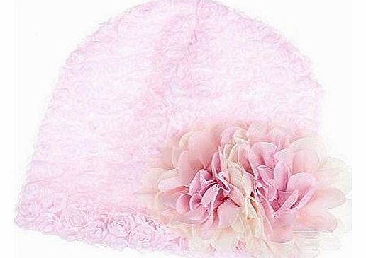 1pcs Baby Thick Cap Crochet Beanie Flower Clip Mix Color Toddler Hat Set