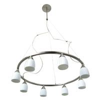 Eight Light Ring Pendant Satin Steel Effect