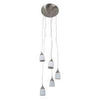 Five Light Pendant Satin Steel Effect