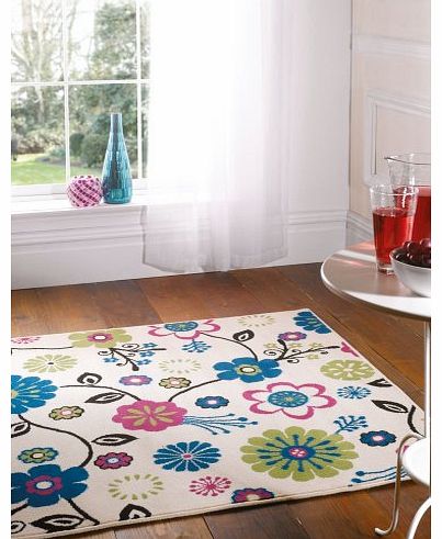 Flair Rugs Element Bohemia Floral Rug, Cream, 120 x 160 Cm