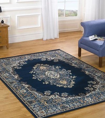 Flair Rugs Element Lancaster Navy Blue Oriental Rug 80X150