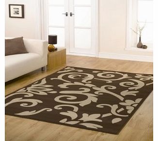 Retro Classics 8033 Chocolate/Latte Floral Design Oblong Rug 160X225