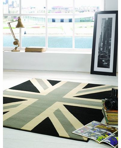 Retro Funky Buckingham Rug, Grey/Cream/Black, 120 x 160 Cm