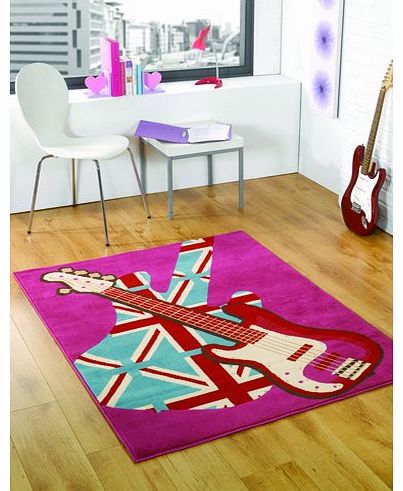 Retro Funky Girls Rock Multi Novelty Rug Rug Size: 160cm x 120cm (5 ft 3 in x 3 ft 11 in)