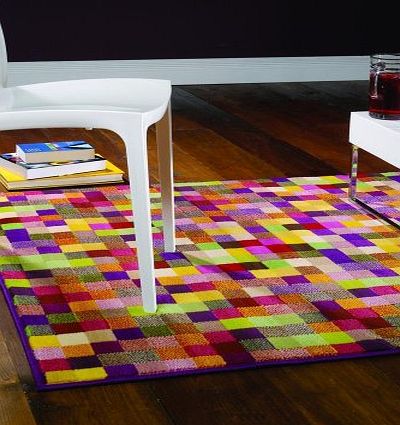 Retro Funky Pixel Rug, Multi, 120 x 160 Cm
