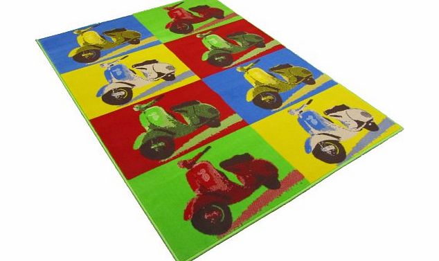 Rugs With Flair 120 x 160 cm Retro Funky Scooter