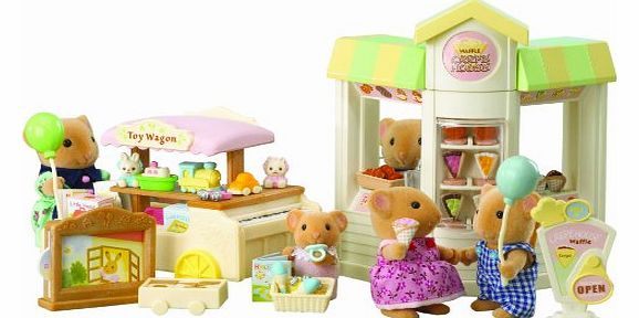Sylvanian Families Pancake Shop and Toy Stall Street Market (Figures Not Included)
