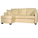 Flame Rosie Corner Unit Bed in Leather Picasso Chestnut - LH Format