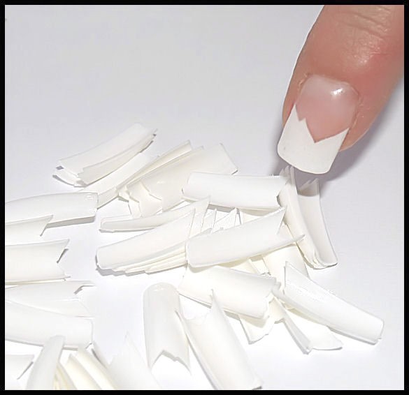Flame shaped nail tips 100 pcs.