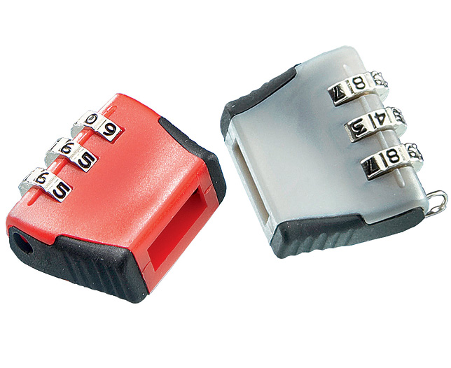 flash Drive Lock - Pair Red and Silver