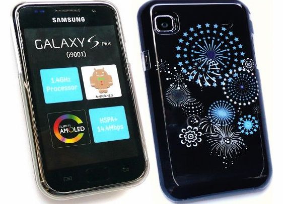 FLASH SUPERSTORE SAMSUNG I9000 / I9001 GALAXY S PLUS MIDNIGHT FIREWORKS SUPER SLIM CLIP ON PROTECTION CASE/COVER/SKIN
