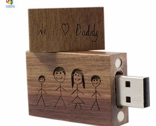 8GB Personalised Samsung Flashitall Eco Bamboo Wooden USB Flash Drive Memory Stick USB 2.0 Perfect For Wedding Photography Students Teachers Valentines Day Anniversary Birthday Gift Present Brown 60mm
