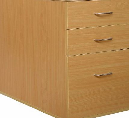 Flatpackoffice Newbury Wood Desk High Pedestal - BEECH filer ES1670/BE