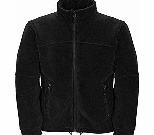 Mens Full Zip Classic Fleece Jackets Sizes XS to 4XL SUITABLE FOR WORK & LEISURE (M - MEDIUM, BLACK)