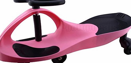 Flicker SWING WIGGLE GYRO RIDE ON CAR NO PEDALS NO BATTERIES GREAT FUN 5 COLOUR (PINK)