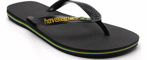 Flip Flops  Havaianas Brazil Logo Mens Flip Flops Black
