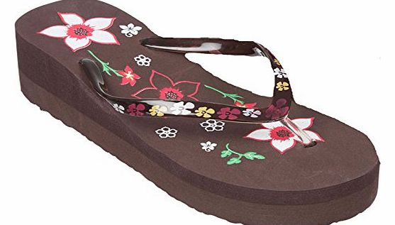 FLIP FLOPS Ladies High Wedge Watrproof Summer Sandals Size 3 to 8 UK - HOLIDAYS 