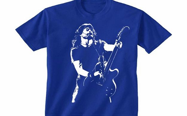 Flip Youth Kids Childrens Dave Grohl Foo Fighters Iconic Rock T-shirt Royal Blue 5-6 Years (S)
