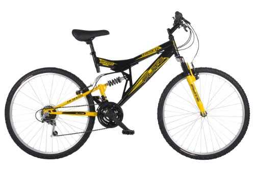 Flite Mens Taser II Dual Suspension Mountain Bike - Black/Yellow (Wheel 26 inches, Frame 18 inches)