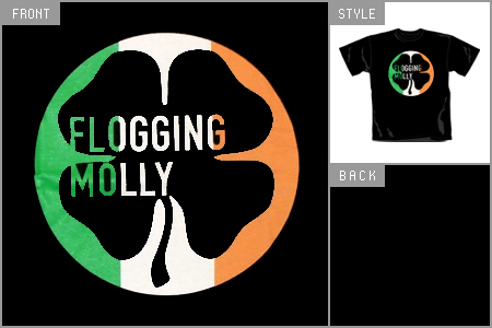 Flogging Molly (Shamrock Flag) T-Shirt tmm_ts_3202