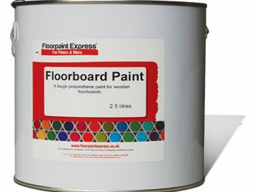 Floorpaint Express Floorboard Paint - a tough, polyurethane floor paint for wooden floorboards (Chalk White)