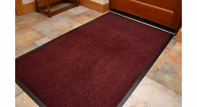 Floortex Machine Washable Red Black Heavy Quality Non Slip Hard Wearing Barrier Mat. Available in 8 sizes (120cm x 180cm)