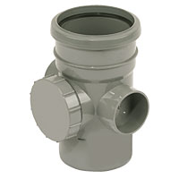 FLOPLAST Access Pipe Single Socket Grey