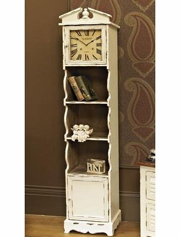 Flora Ivory Grandfather clock with storage