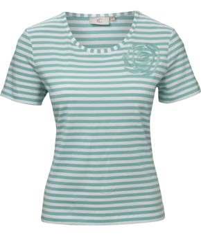 Floral Embroidered Stripe T-Shirt