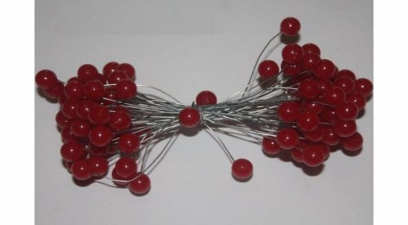 floral natalie 50 wired stems of artificial holly berries 100 plastic berries in total