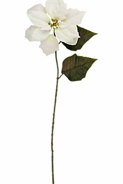 Floral Silk Velvet Poinsettia, White