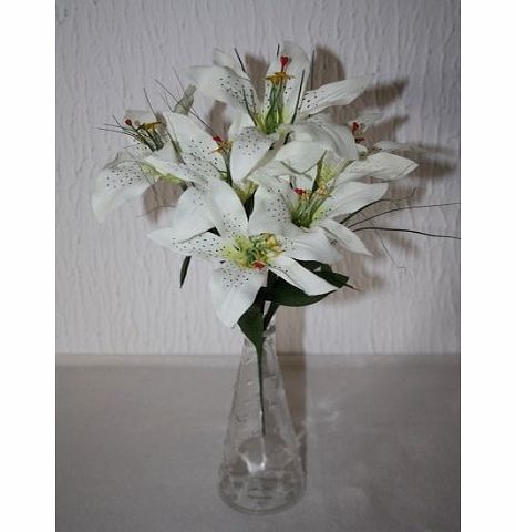 floral supplies (705) CREAM artificial lilies amp; grass flower bush floral arrangements lily (cream)