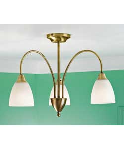 3 Light Antique Brass Ceiling Fitting