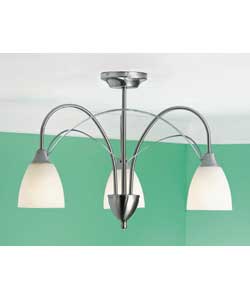 Florence 3 Light Brushed Chrome Ceiling Fitting