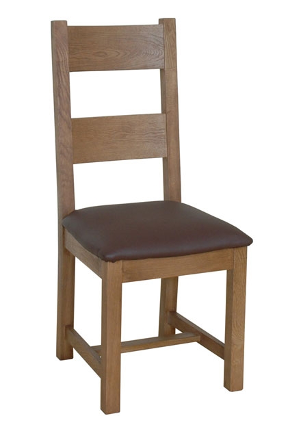 Dining Chair with Leather Seat - Pair