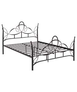Florence Metal Double Bed Frame - Black