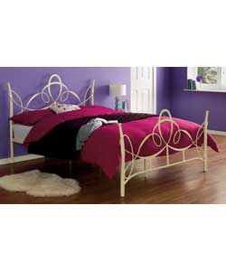 Florence Metal Kingsize Bed with Firm Mattress -