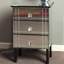 Florence Mirrored bedside with glass handles