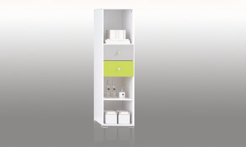florian 2 draw bookcase - White Lime and Silver