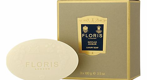 Floris Soulle Ambar Luxury Soap, 3 x 100g