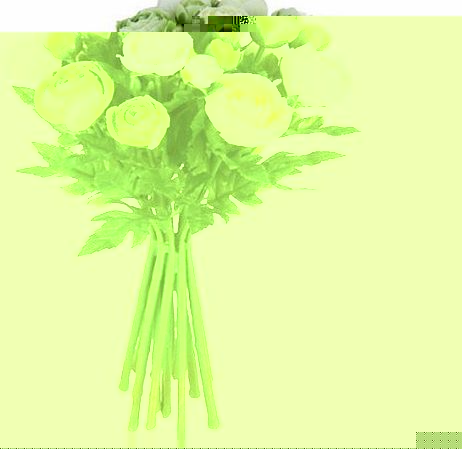 FloristryWarehouse Artificial silk flowers Ranunculus arrangement Cream Green 15 stems 33cm