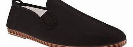 Flossy womens flossy black plimsoll flats 1356007070