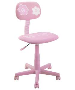 Flower Design Gas Lift Swivel Office Chair - Pink