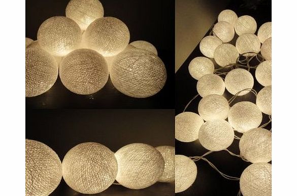 Flowerglow White Globe Ball LED Fairy Lights By Flowerglow