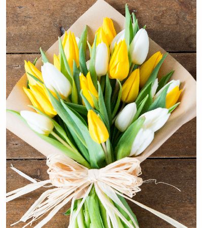 Flowers Direct Tulips in Sunny Yellow and White