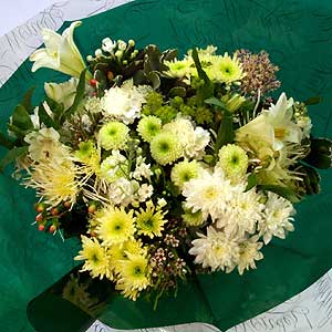 Flowers Directory Monochrome White Handtie